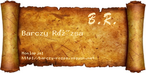 Barczy Rózsa névjegykártya