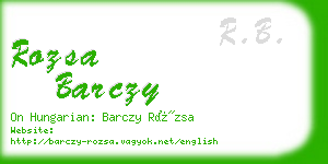 rozsa barczy business card